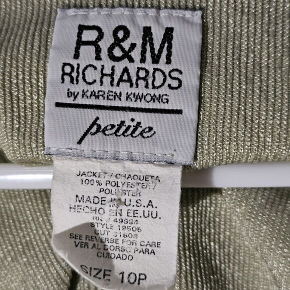 R&M Richards Karen Kwong Pink Pastel Floral Jacket Women's Size 10P Petites VTG - Picture 3 of 12